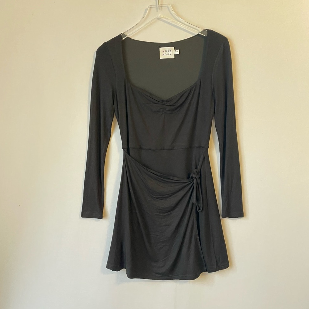 Wrap Skirt Fitted Knit Mini Dress M - Picture 4 of 13